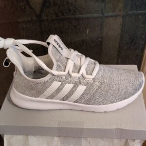 Adidas Kids White and Gray Sneakers